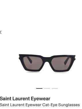Saint Laurent Black Angular Cat-Eye Sunglasses